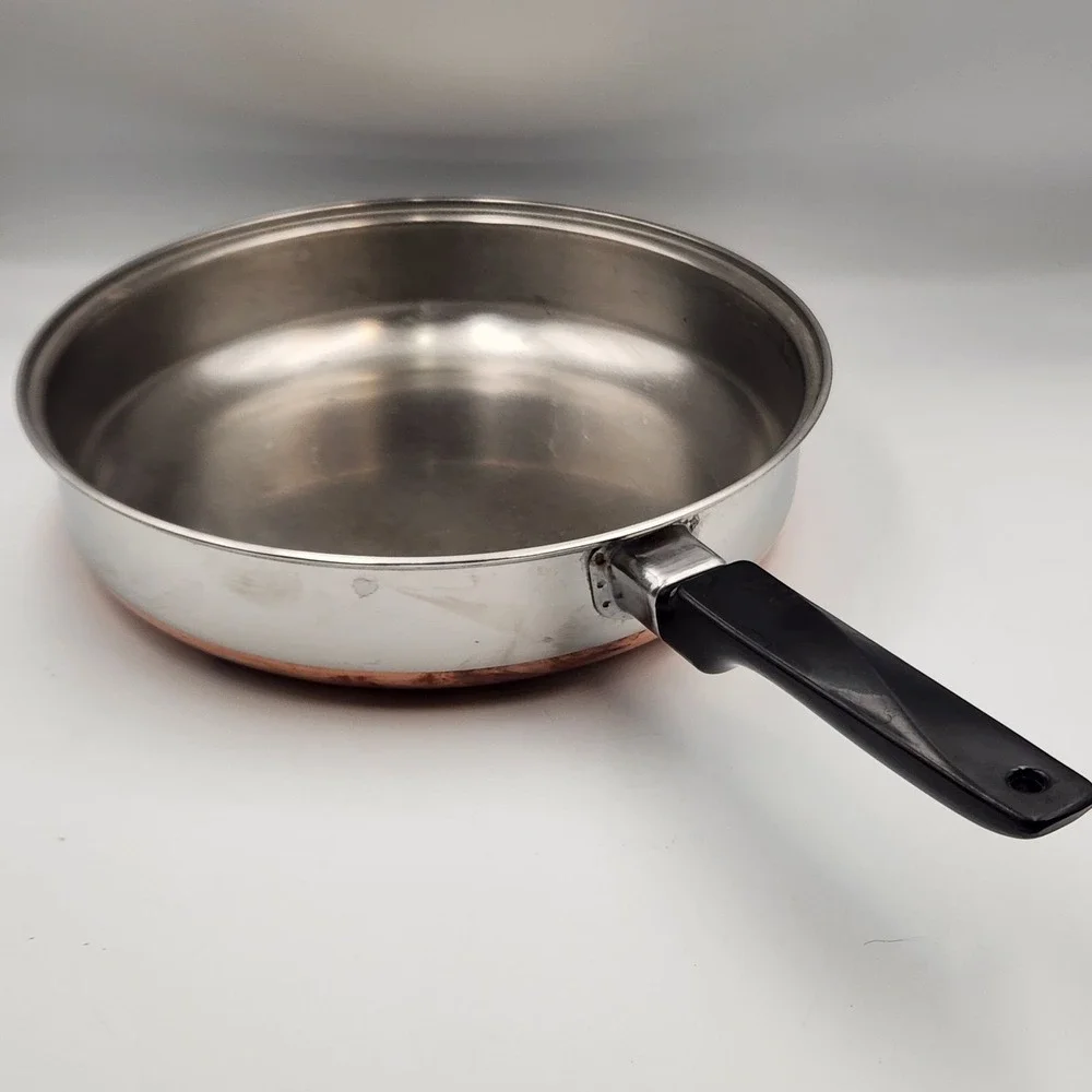 Ekco Ware Copper Bottom Fry Pan 10.25 Inch Stainless Steel Skillet Chicago USA